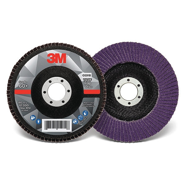 Disco de láminas de 3M, 5 pulgadas de diámetro, 7/8 pulgadas de arbor, 60 grano - 60440351512