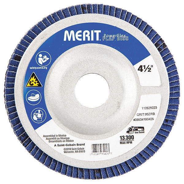 Disco de Solapa Merit, 4 1/2 pulgadas x 80 de grano, 7/8 - 08834193425