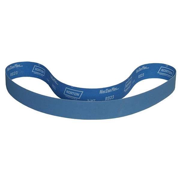 Norton Abrasives Sanding Belt, Recubierto, 2 pulgadas de ancho, 48 pulgadas de largo, 150 granos, Fino, Alúmina de Circonio, BlueFire R823P, Azul - 78072728613