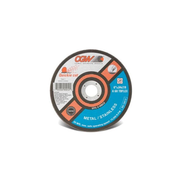 Cgw Abrasives CGW Abrasives 45012 Disco de Corte 6" x 7/8" 60 Granos Tipo 1 Óxido de Aluminio de Circonio - 45012