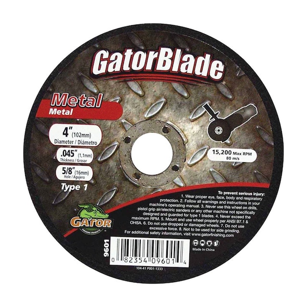 Gator Finishing Disco de Corte para Metal 4X.045X5/8 - 9601