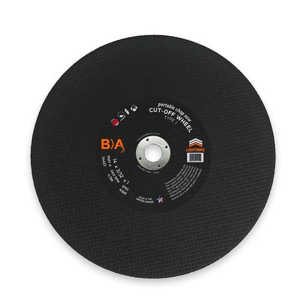 Rueda de corte para sierra radial de Bullard Abrasives, 14 x 3/32 x 1, paquete de 10 - 54422