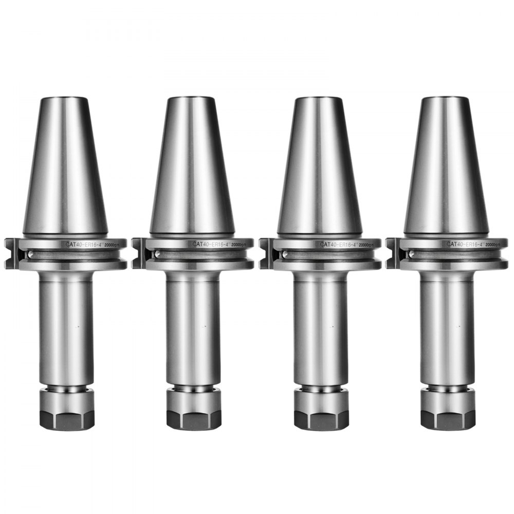 VEVOR 4Pcs CAT40 Tool Holder ER16 Collet Chuck Set length 100mm Chuck Tool Holder Set Mill Holder for CNC Engraving Machine Milling Lathe(4Pcs CAT40 ER16 100mm) - CAT40-ER16-100DB4V0