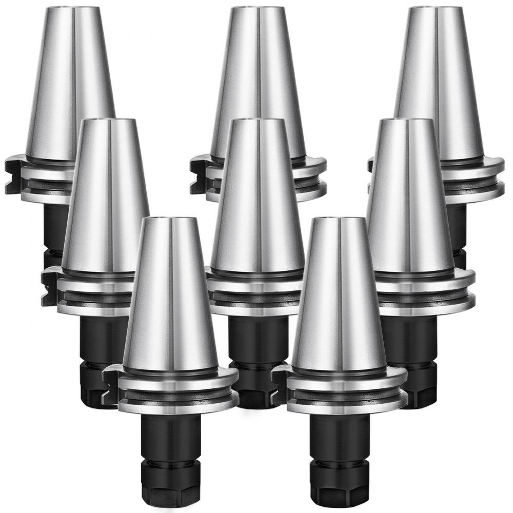 VEVOR 8Pcs CAT40 Tool Holder ER16 Collet Chuck Set length 70mm Chuck Tool Holder Set Mill Holder for CNC Engraving Machine Milling Lathe(CAT40 ER16 70mm) - CAT40-ER16-70DB8JV0