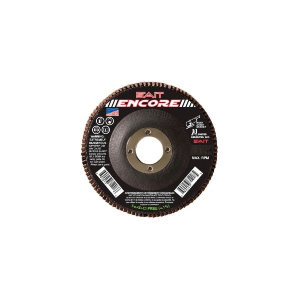 United Abrasives/Sait United Abrasives - Disco de aletas Encore T27 Encore 4-1/2"x 7/8" 60 Granos de Zirconio - 71208