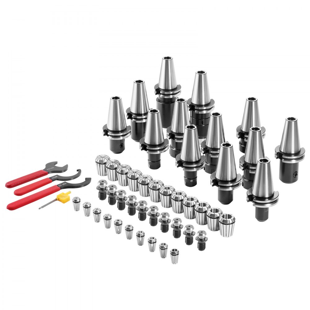 VEVOR CAT40 Collet Holder ER 16/32 Collet Set, 35 PCs, SLN FMB ER16/32 APU Tool Holders Spring Steel Collet Chucks with 10 Pull Studs and 3 Wrenches, for Milling Machine Drill Presses Boring Machine - CATDBCAT40ERJEC38V0