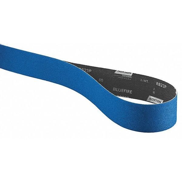 Banda de lijado recubierta Norton Abrasives, 6 pulgadas de ancho, 60 pulgadas de largo, 40 granos, extra gruesa, de alúmina de circonio, BlueFire R821P - 78072727762