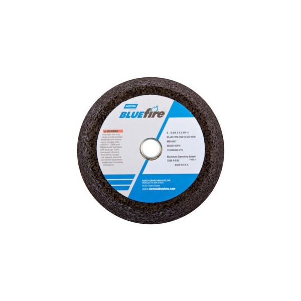 Norton Abrasivos 5 X 3-3/4 X 2 X 5/8 X 1 X 3/4 PULG. RUEDA DE DESBASTE BLUEFIRE 4NV 16 Q B T11 - 66253146918