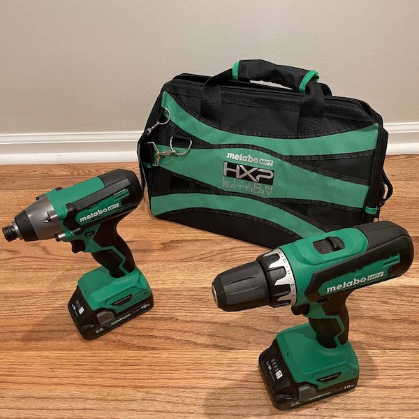 Metabo Hpt 18V Cordless Brushed Hammer Drill and Impact Driver Kit 2 x 2.0Ah w/Bag - KC18DFXM