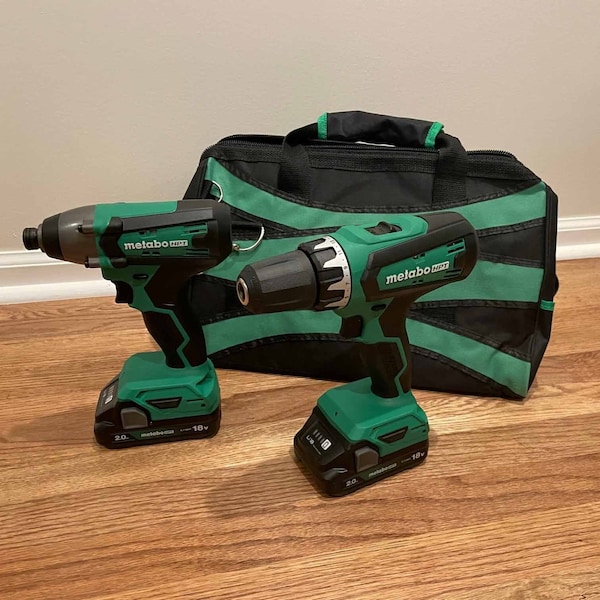 Metabo Hpt 18V Cordless Brushed Hammer Drill and Impact Driver Kit 2 x 2.0Ah w/Bag - KC18DFXM