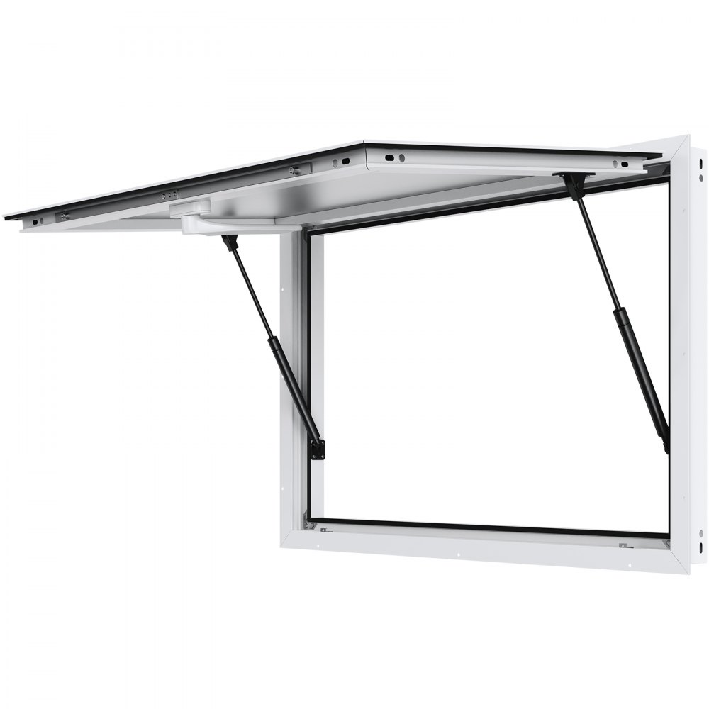 VEVOR Concession Window 48"x36", Aluminum Alloy Food Truck Service Window with Awning Door & Drag Hook, Up to 85 Degrees Stand Serving Window for Food Trucks Concession Trailers, Glass Not Included - FWCK48X36INCBOHI8V0
