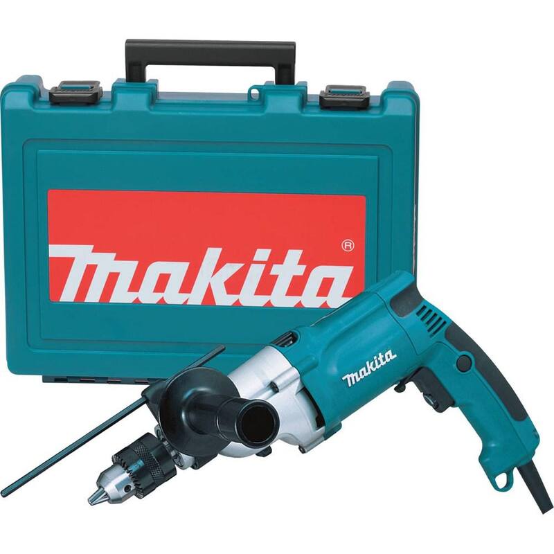 Rotomartillo de Velocidad Variable con Limitador de Torque Makita de 6.6 Amp 1/2 in. con Mango Lateral, Medidor de Profundidad, Llave de Mandril y Estuche Rígido - HP2050