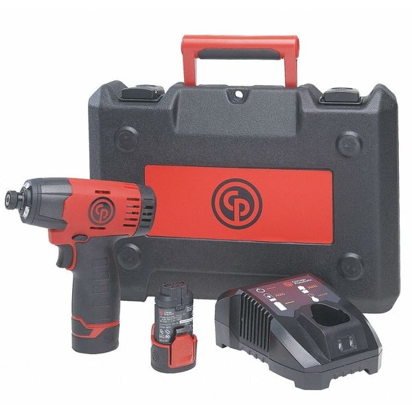 Chicago Pneumatic Pack US 1/4 Inch Cordless Impact Wrench, Hex, 1.5 Ah, Li-ion, Torque 62.7 ft. lbf / 34 Nm - 2000 RPM - CP8818K