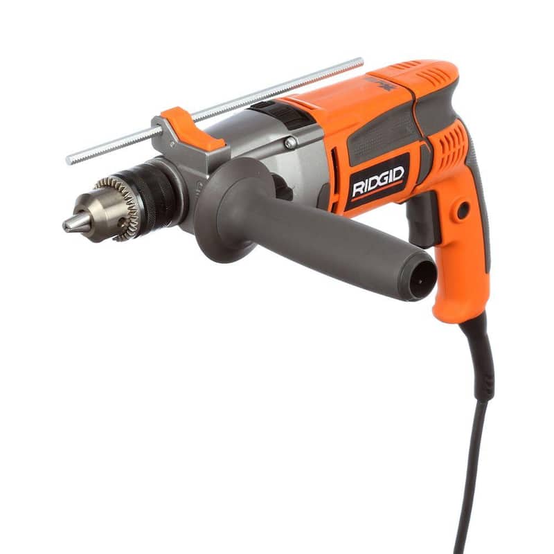 Taladro percutor eléctrico RIDGID de 8.5 amperios con cable de 1/2 pulgadas, modelo Heavy-Duty - R50111