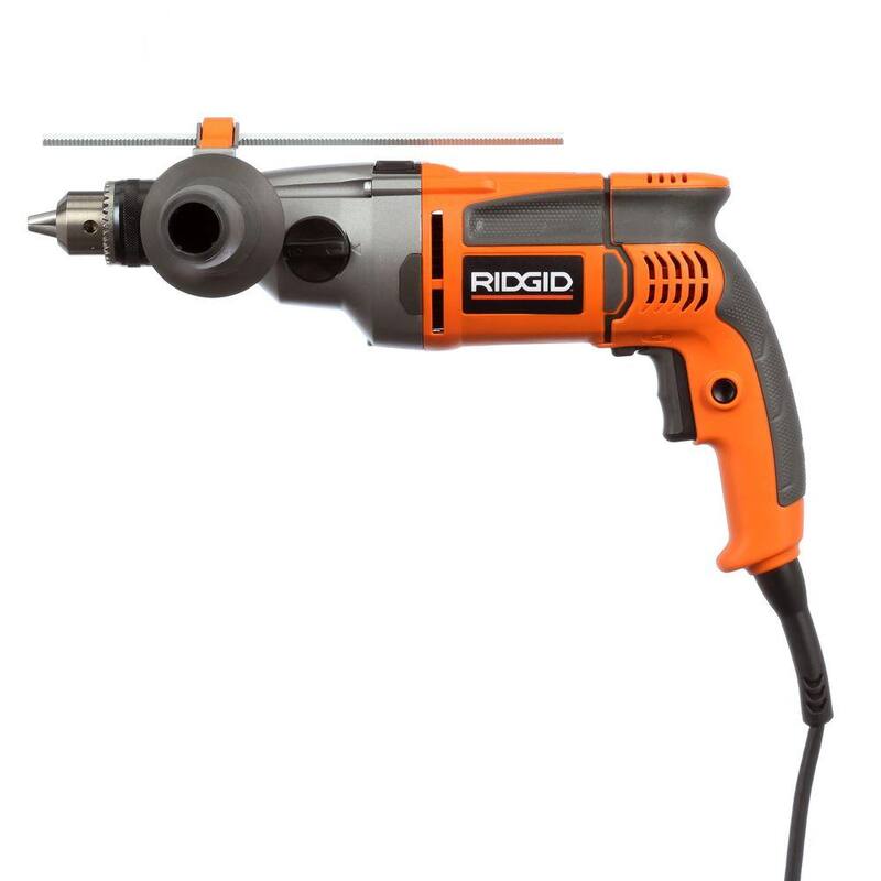 Taladro percutor eléctrico RIDGID de 8.5 amperios con cable de 1/2 pulgadas, modelo Heavy-Duty - R50111