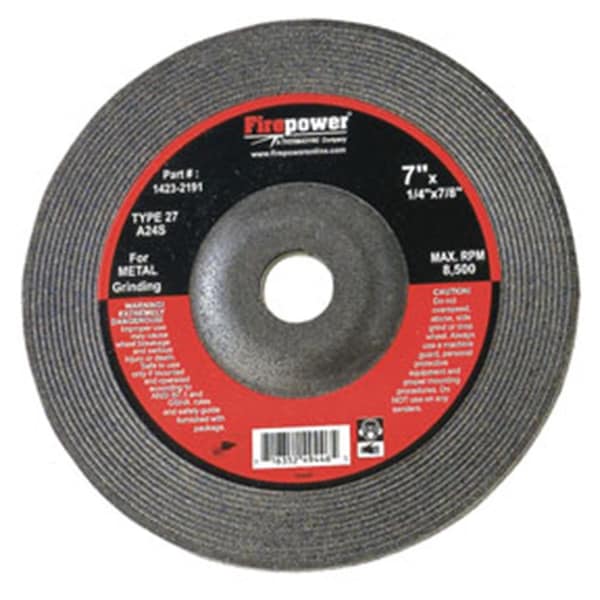 Rueda abrasiva Firepower 1423-2191 de 7 x 0.25 x 0.87 pulgadas. Victor - VCT-1423-2191