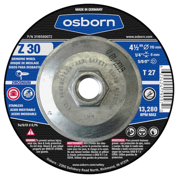 Osborn Esmeril T27, 7 X 1/4 X 7/8, Z 30 - 3186560572