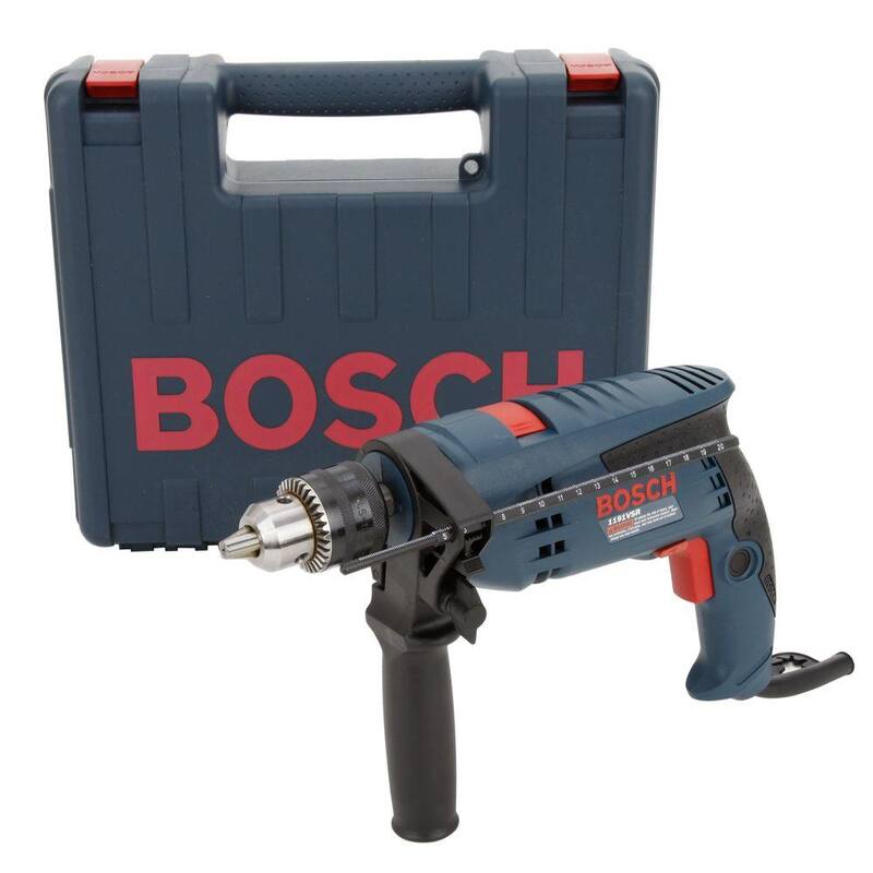 Bosch Taladro de martillo con cable de 7 amperes y velocidad variable de 1/2 pulgadas para concreto/mampostería con estuche rígido - 1191VSRK