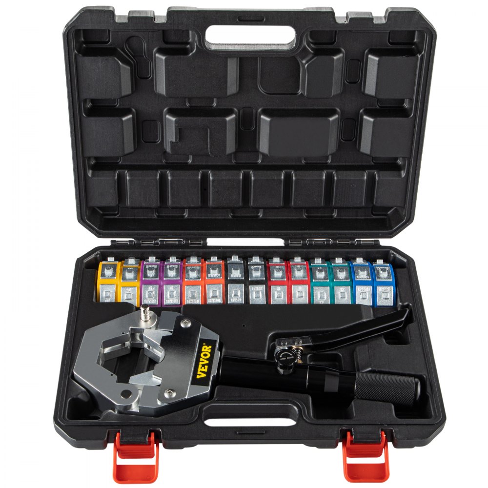 VEVOR Hydraulic Hose Crimper Hydra-Krimp 71500,Manual AC Hose Crimper Kit Air Conditioning Repaire Handheld, Hydraulic Hose Crimping Tool with 7 Die Set for Barbed and Beaded Hose Fittings - 71500YYRGJSJ00001V0