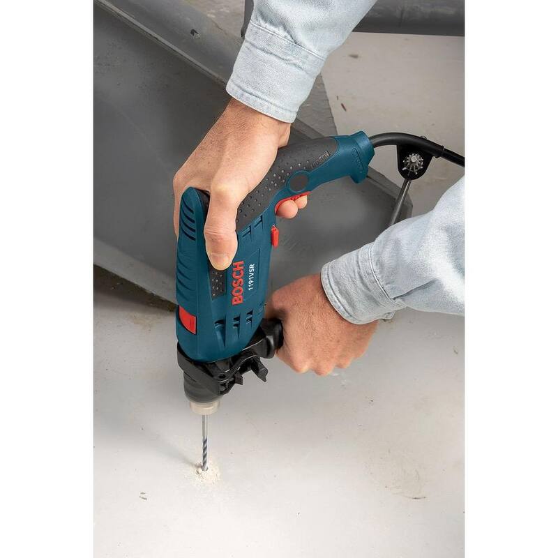 Bosch Taladro de martillo con cable de 7 amperes y velocidad variable de 1/2 pulgadas para concreto/mampostería con estuche rígido - 1191VSRK