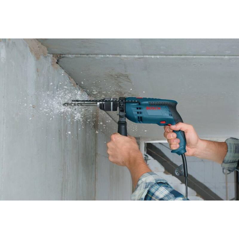 Bosch Taladro de martillo con cable de 7 amperes y velocidad variable de 1/2 pulgadas para concreto/mampostería con estuche rígido - 1191VSRK