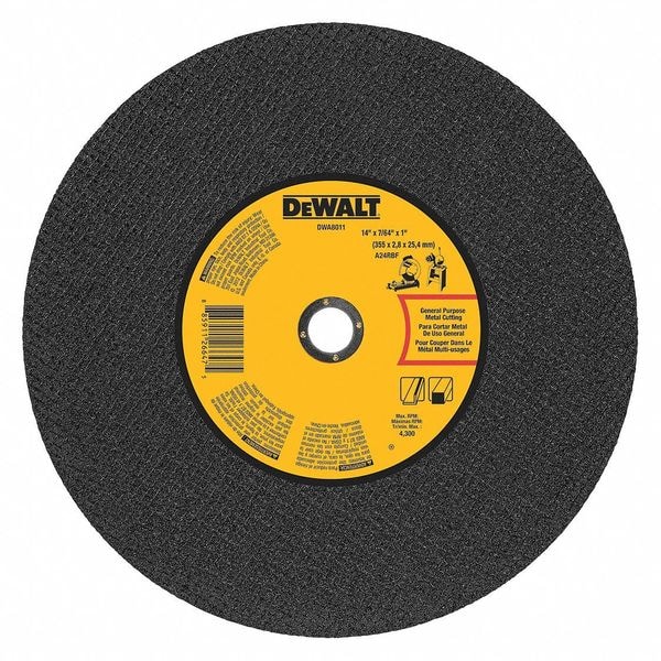 Dewalt 14" x 7/64" x 1" Rueda para sierra de corte de propósito general - Metal - DWA8011