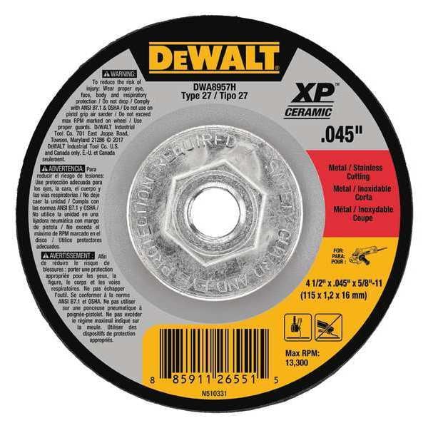 Dewalt 4-1/2" x .045 x 5/8-11 T27 XP CER Mini Hub - DWA8957H