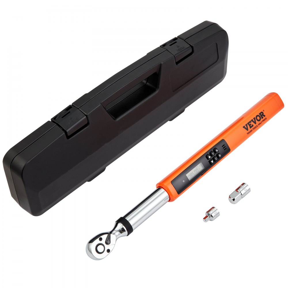 VEVOR Digital Torque Wrench, 3/8" Drive Electronic Torque Wrench, Torque Wrench Kit 3.7-37ft.lb/5-50n.m Torque Range Accurate to ±2%,  3-Mode Adjustable Torque Wrench Set with LED Buzzer Calibration - SXSNLBSSSZNSZJMUJV0