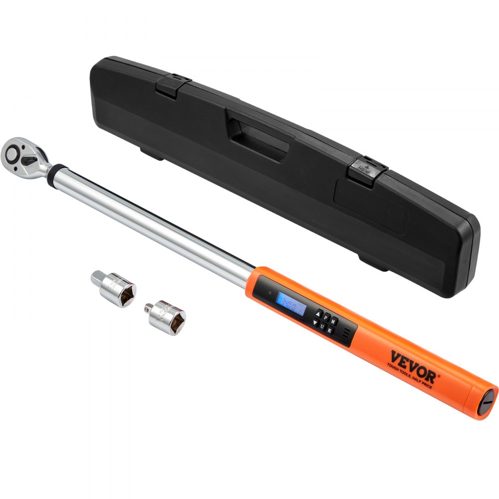 VEVOR Digital Torque Wrench, 1/2" Drive Electronic Torque Wrench, Torque Wrench Kit 25-250ft.lb/34-340n.m Torque Range Accurate to ±2%, 3-Mode Adjustable Torque Wrench Set with LED Buzzer Calibration - SXSNLBSSSZNSZ12X5V0