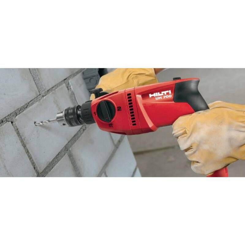 Hilti 120-Volt UH 700 Taladro percutor universal con cable de 1/2 pulgadas y 2 velocidades, alta torsión - 273745.