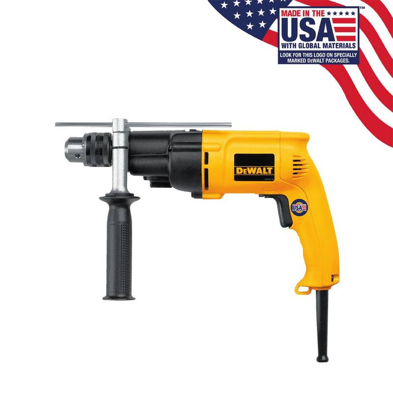 DEWALT Taladro percutor de doble rango de velocidad variable y reversa de 7.8 amperios y 1/2 pulgadas - DW505
