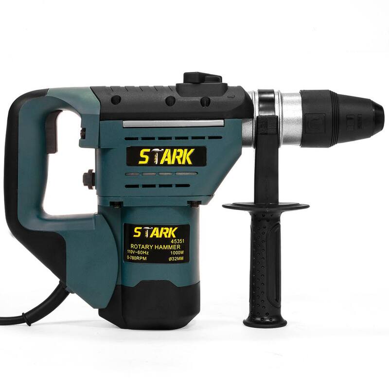 Martillo rotativo eléctrico con cable Stark de 8.3 amperios y 1/2 pulgada SDS-Plus con juego de brocas para cincel - 45351-H