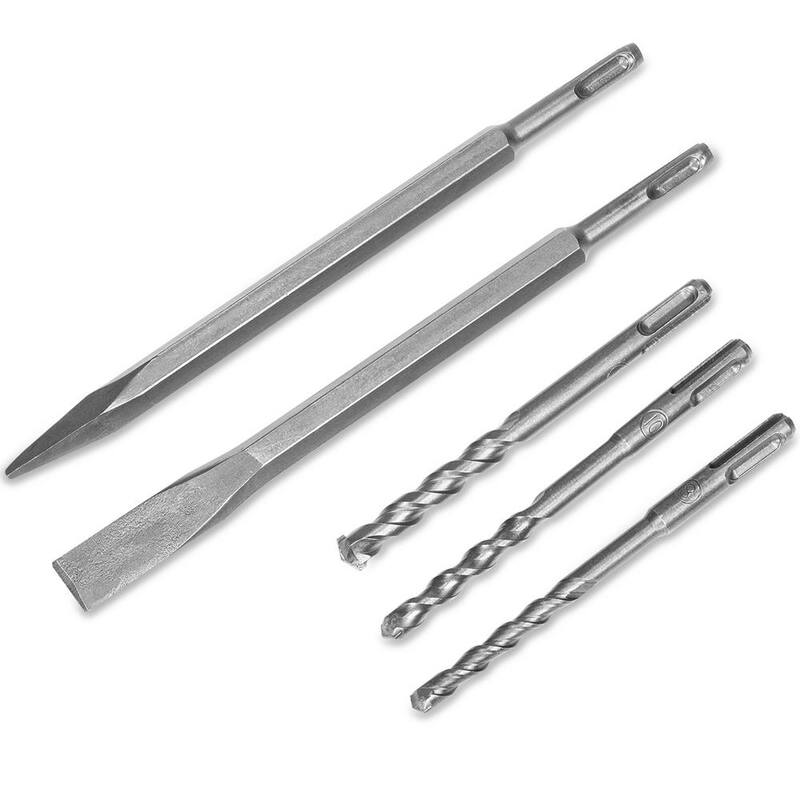 Martillo rotativo eléctrico con cable Stark de 8.3 amperios y 1/2 pulgada SDS-Plus con juego de brocas para cincel - 45351-H