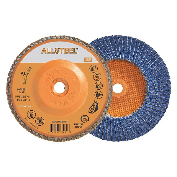 Disco de mezclado de Allsteel de Walter Surface Technologies, 4.5" x 5/8" - 06W454