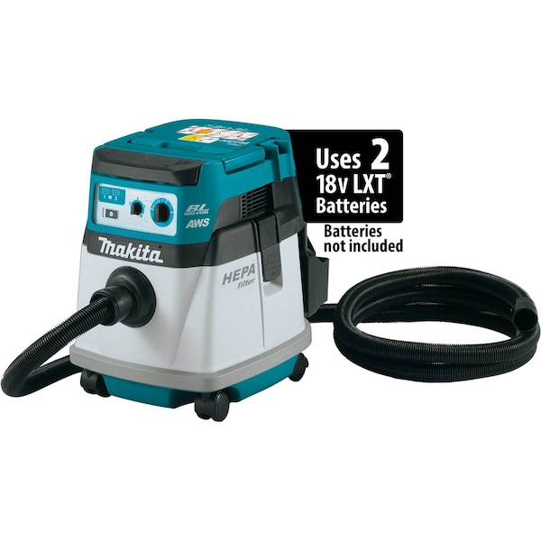 Makita Brushless 4Gal HEPA Dry, 36V (18V X2) LXT - XCV25ZUX