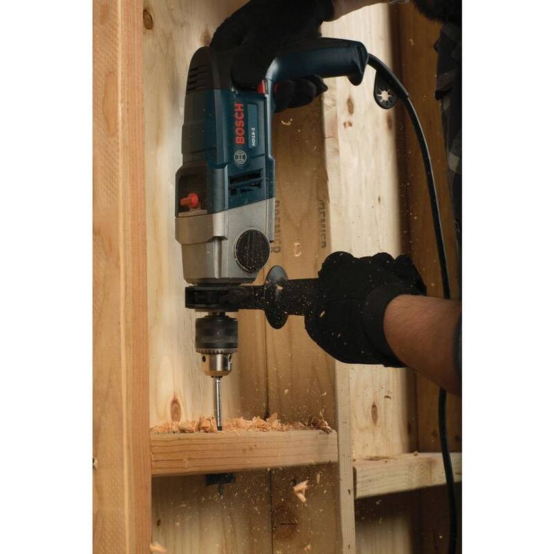Martillo taladro Bosch con cable de 8.5 amperes de 1/2 pulgadas de concreto/mampostería de 2 velocidades con mango auxiliar y medidor de profundidad - HD18-2