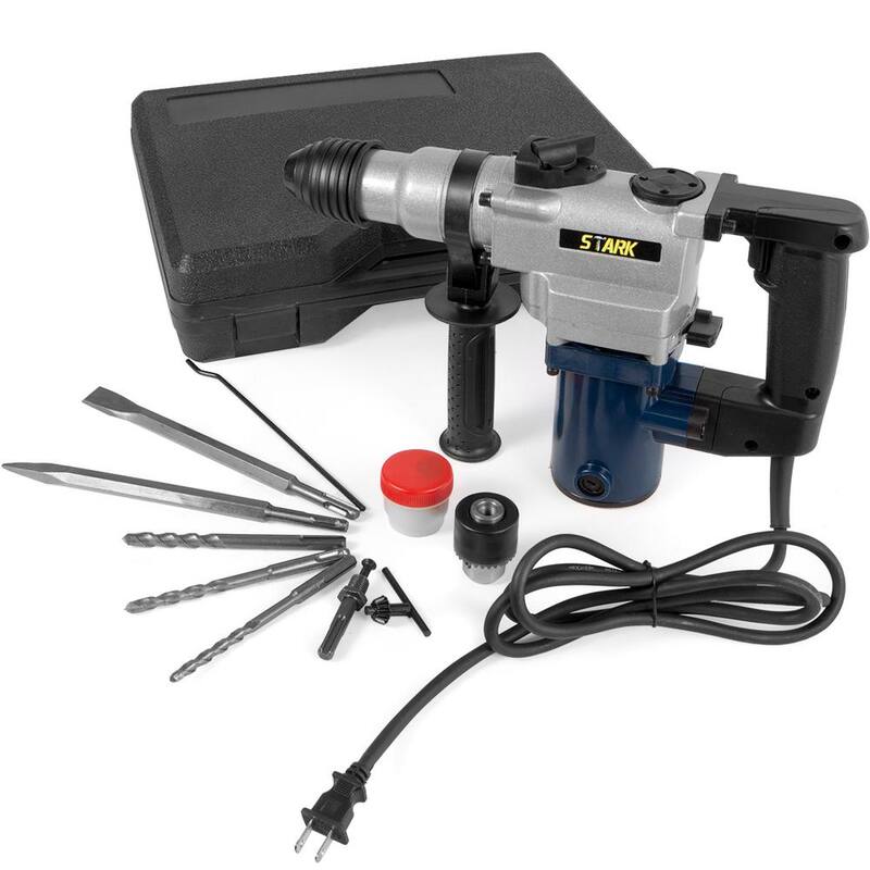 Martillo perforador rotativo con cable Stark de 6.7 amperes y SDS-Plus de 1/2 pulgada con puntas de cincel - 45350.