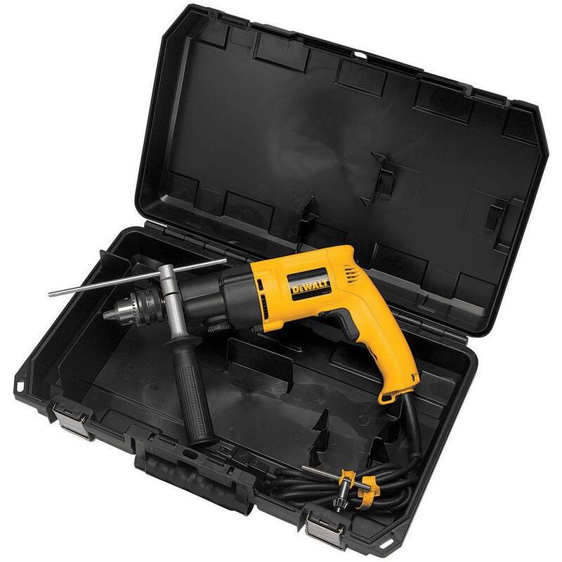 DEWALT Taladro percutor de martillo de doble alcance de velocidad variable de 1/2 pulg. con caja de kit - DW505K