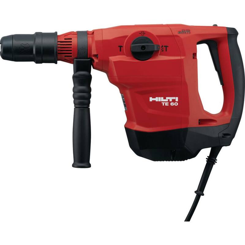 Martillo rotativo Hilti TE 60-AVR SDS-Max de 120 voltios y 13 amperes con sistema de eliminación de polvo, kit de sistema de eliminación de polvo, cable y broca TE-YX de 1-9/16 pulgadas - 3578573.