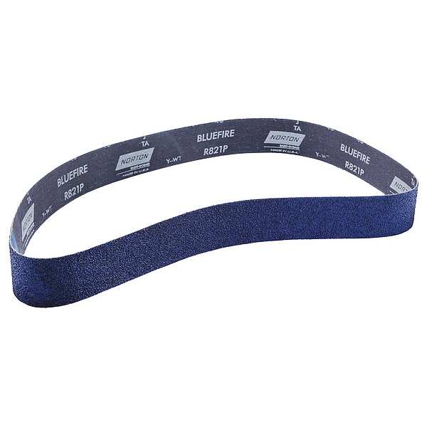 Norton Abrasives Sanding Belt, Recubierto, 2 pulgadas de ancho, 48 pulgadas de largo, 40 granos, Extra Grueso, Alúmina de Zirconio, BlueFire R821P - 78072727102
