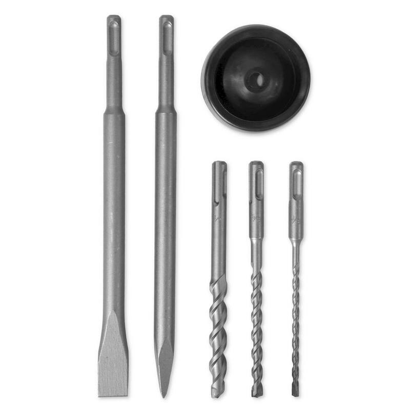 Martillo rotativo SDS Plus de velocidad variable de 12 amperes con cable de 1-3/16 pulgadas, kit con estuche, cinceles y brocas - RH1042
