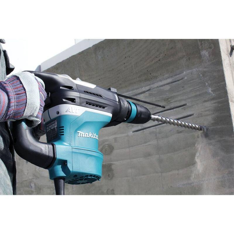 Martillo rotativo SDS-MAX con cable Makita de 11 amperios y 1-9/16 pulgadas con tecnología AVT (Anti-Vibration Technology) para concreto/mampostería con estuche resistente - HR4013C