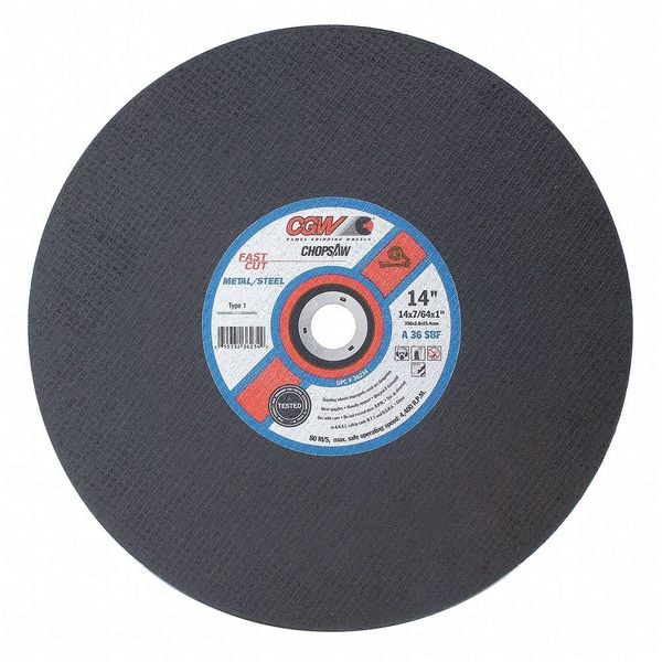 Cgw Abrasives CutOff Whl, 14x7/64x1, A36SBx2, Reforzado - 36234