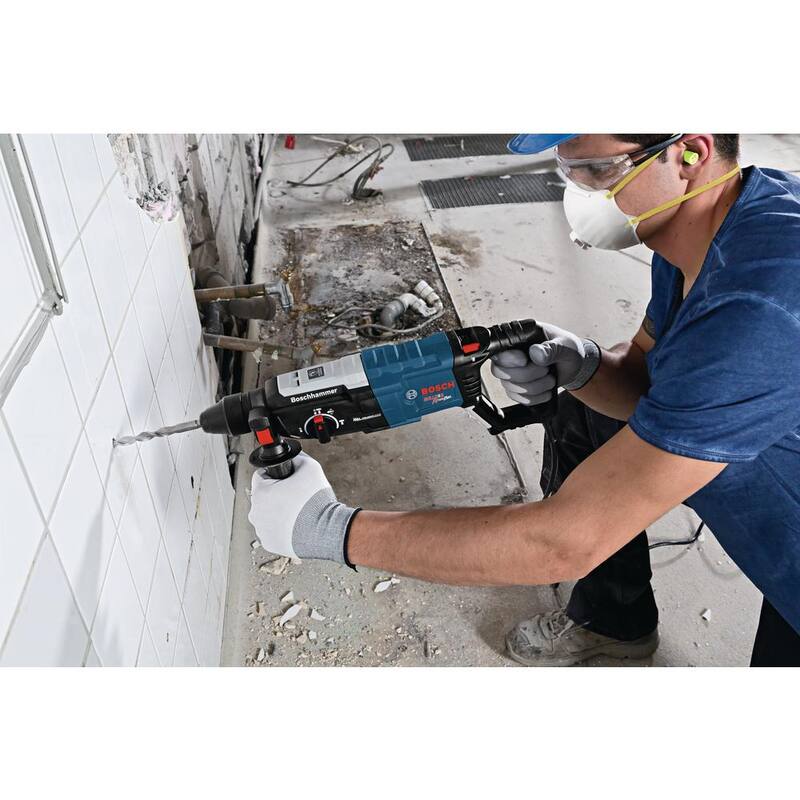 Bosch 8.5 amperios con cable 1-1/8 pulgadas SDS-Plus Martillo rotativo de concreto/mampostería de velocidad variable con estuche de transporte - GBH2-28L