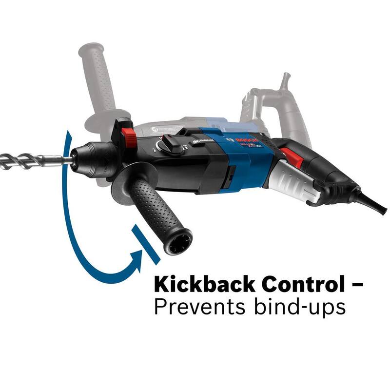 Bosch 8.5 amperios con cable 1-1/8 pulgadas SDS-Plus Martillo rotativo de concreto/mampostería de velocidad variable con estuche de transporte - GBH2-28L