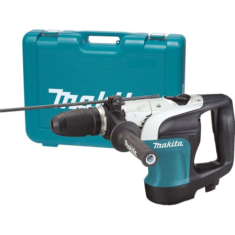 Martillo rotativo SDS-MAX de concreto/mampostería con cable de 10 Amp y 1-9/16 pulgadas de Makita con mango lateral y estuche rígido - HR4002