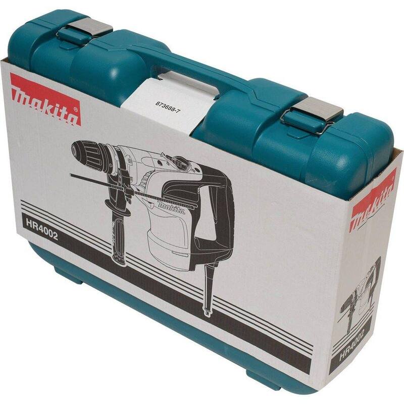 Martillo rotativo SDS-MAX de concreto/mampostería con cable de 10 Amp y 1-9/16 pulgadas de Makita con mango lateral y estuche rígido - HR4002
