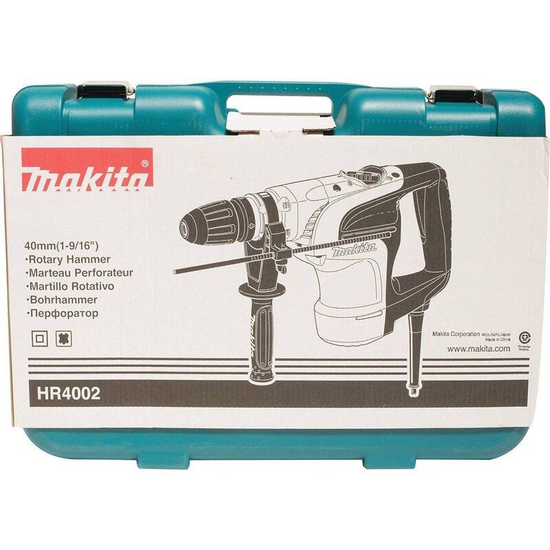 Martillo rotativo SDS-MAX de concreto/mampostería con cable de 10 Amp y 1-9/16 pulgadas de Makita con mango lateral y estuche rígido - HR4002