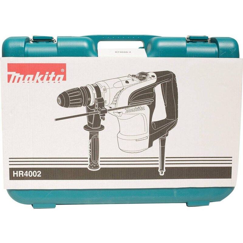 Martillo rotativo SDS-MAX de concreto/mampostería con cable de 10 Amp y 1-9/16 pulgadas de Makita con mango lateral y estuche rígido - HR4002