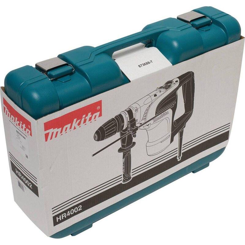 Martillo rotativo SDS-MAX de concreto/mampostería con cable de 10 Amp y 1-9/16 pulgadas de Makita con mango lateral y estuche rígido - HR4002